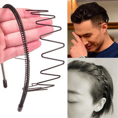 1/6PCS Metal Wavy Hair Bands – Unisex Black Head Hoop