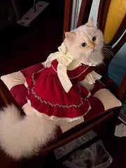 Lolita Princess Pet Dress – Bow Skirt Outfit for Small Dogs & Cats