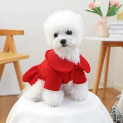 Christmas Elk Pet Dress 🎄 Warm Red Winter Outfit for Dogs & Cats