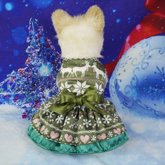 Snowflake Christmas Pet Dress 🎄 Adjustable Holiday Princess Outfit for Dogs & Cats