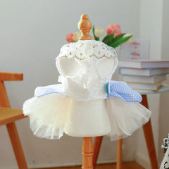 Small Puppy Summer Dress – Cute Bowknot Outfit for Wedding & Birthday Parties