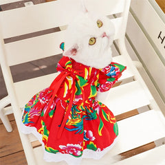 Sweet Princess Pet Dress – Bowknot Summer Outfit for Small Dogs & Cats