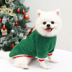 Christmas Dog Hoodie – Warm Winter Elk & Santa Pet Costume for Small & Medium Dogs