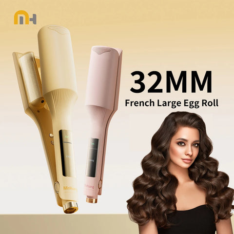 32mm French Egg Roll Hair Waver – Professional Fast-Heating Curling Iron 2025