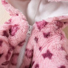 Leopard Fleece Dog Hoodie – Warm Winter Coat for Small Dogs & French Bulldogs