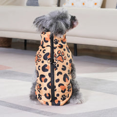 🐾 Leopard Print Winter Dog Jacket – Waterproof Pet Coat for Small Dogs