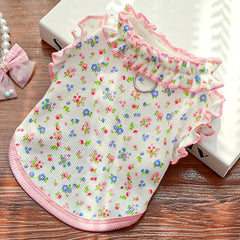 Floral Puppy Vest Dress 🌸 Soft Summer Princess Outfit for Small Dogs & Cats