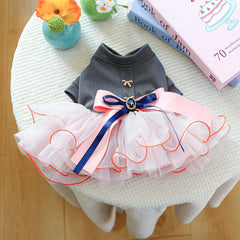 Fancy Bowtie Pet Dress – Luxury Summer Outfit for Dogs & Cats