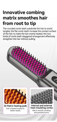 Portable USB Heated Hot Comb – Thermostatic Travel Hair Straightening Brush