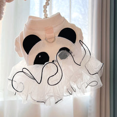 Beige Mesh Princess Pet Dress 👑 Elegant Wedding Outfit for Dogs & Cats