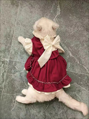 Lolita Princess Pet Dress – Bow Skirt Outfit for Small Dogs & Cats