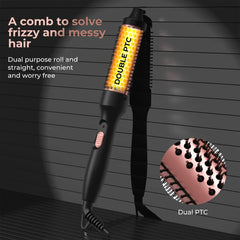 32mm PTC Heated Curling Brush – Anti-Scald Thermal Volumizing Hair Styler