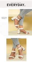 Women's Shoes 2025 Buckle Women's Sandals Fashion Peep Toe Daily Sandals Women Summer Plus Size Solid Heeled Sandals