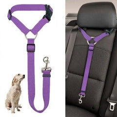 Two-in-One Pet Car Seat Belt – Adjustable Nylon Dog Leash