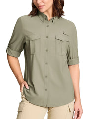 TACVASEN Women’s Quick-Dry Hiking Shirt – Long Sleeve Outdoor Top
