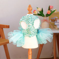 Green Fairy Pet Wedding Dress 💚 Mesh Tutu Princess Outfit for Dogs & Cats