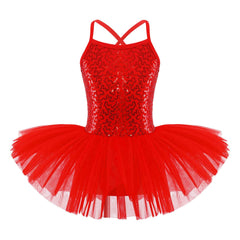 Girls Sequined Ballet Tutu Dress – Professional Dance Costume