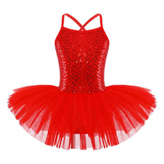 Girls Sequined Ballet Tutu Dress – Professional Dance Costume
