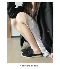 New 2025 Soft Bottom Tassel Lock Buckle High Top Loafers Women's round Toe Mid Heel Comfortable Leather Shoes Leisure Style