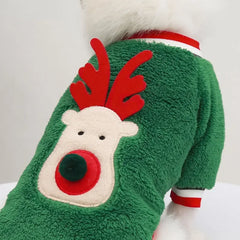 Christmas Dog Hoodie – Warm Winter Elk & Santa Pet Costume for Small & Medium Dogs
