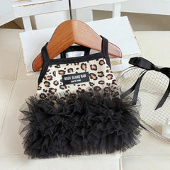 Summer Dog Fairy Dress – Leopard Print Mesh Outfit for Teddy & Bichon