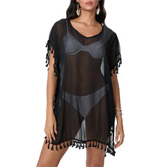 Women Beach Cover Up Lace Hollow Crochet Swimsuit Beach Dress Women 2025 Summer Cover-Ups Bathing Suit Ladies Beach Wear Tunic