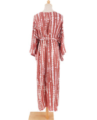 Long Tie-Dye Kimono Cover-Up – Open Front Beachwear for Women