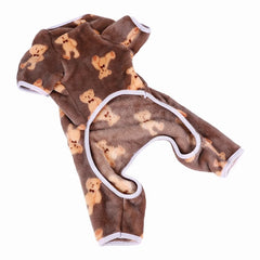 Plush Fleece Pet Jumpsuit – Warm Winter Pajamas for Small & Medium Dogs or Cats