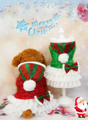 Christmas Sparkling Pet Dress – Sequin Plush Hooded Costume for Dogs & Cats