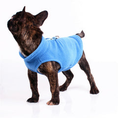 Warm Fleece Dog Jacket ❄️ Soft Winter Vest with D-Ring for Small Dogs & Cats