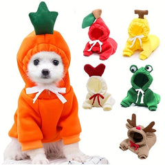 Fruit Fleece Dog Hoodie 🍓 Warm Winter Outfit for Small Dogs & Cats