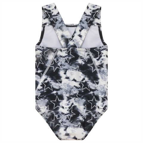 Tie Dye Heart and Star Print Swimsuit