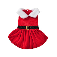 Christmas Pet Dress 🎄 Red Princess Outfit for Small Dogs & Cats