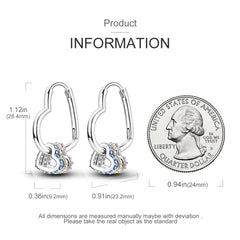 925 Silver Hoop Earrings for Women – Zircon Heart & Star Drops
