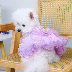 Purple Fairy Pet Wedding Dress 💜 Elegant Princess Outfit for Dogs & Cats