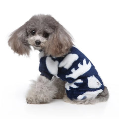 Christmas Winter Dog Pajamas – Warm Pet Clothes for Small Dogs & Cats