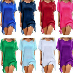 Loose-Fit Cotton Tunic Cover-Up – Women’s Swim T-Shirt Dress
