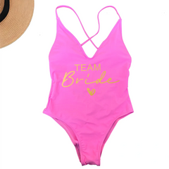 Team Bride One-Piece Swimsuit – Women’s Sexy Padded Bathing Suit 2025