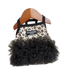 Summer Dog Fairy Dress – Leopard Print Mesh Outfit for Teddy & Bichon