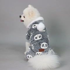 Panda Plush Dog Pajamas – Warm Fleece Winter Onesie for Small Dogs & Puppies