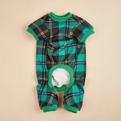 Plaid Dog Pajamas for Small Dogs – Cozy Girl Puppy Winter Onesie Outfit
