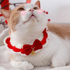 Dog Clothing Cat Collar Cats Clothing Christmas Pet Scarf Collar Christmas Cute Sweet Pet Decor Bow Cat Costume Cats Accessories