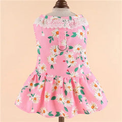 Corduroy Dog Dress – Sleeveless Harness Skirt for Small Dogs & Puppies (XS–L)