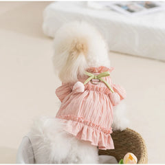 Tulip Pleated Summer Pet Dress 🌷 Princess Outfit for Small & Medium Dogs