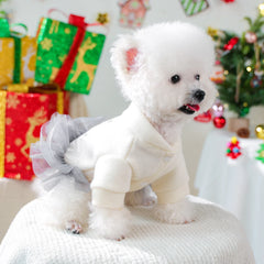 Christmas Snowman Pet Dress – Winter Princess Outfit for Dogs & Cats