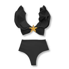 2025 Floral Ruffle Bandage Bikini Set – Women’s Push-Up Two-Piece Swimsuit