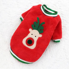 Christmas Dog Hoodie – Warm Winter Elk & Santa Pet Costume for Small & Medium Dogs