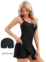 Floral Plus-Size Swim Dress – Women’s Shaping One-Piece Swimsuit 2025