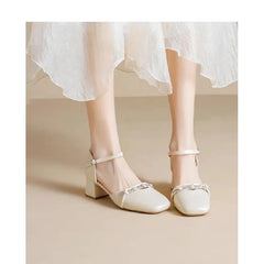 Pearl Heels – Elegant Ankle Strap Dress Shoes (2025)