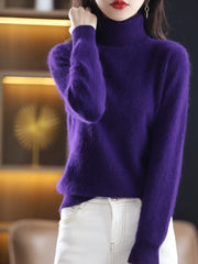 Women’s 100% Mink Cashmere Turtleneck Sweater